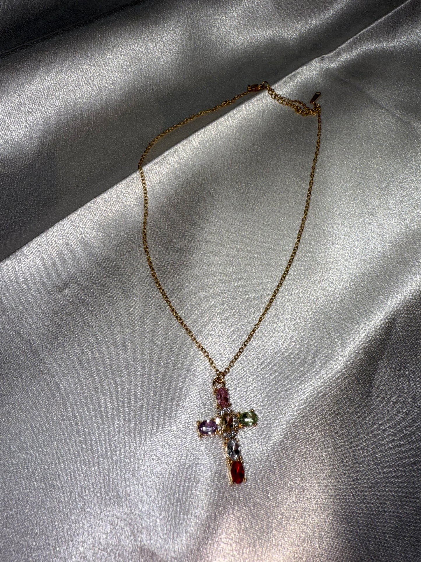 Collana croce multicolor