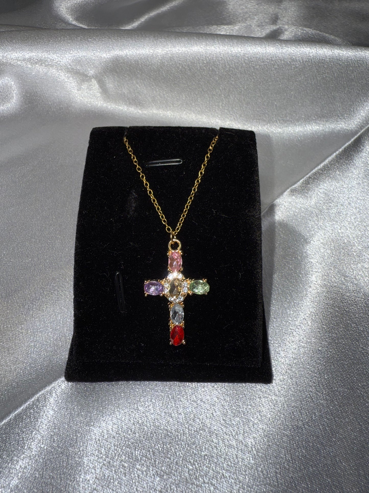 Collana croce multicolor