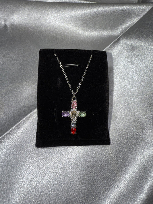Collana croce multicolor